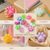 Jouet à presser en TPR souple en forme de patte de chat, multicolore, Kawaii Mochi Squishy, anti-stress, jouet sensoriel pour soulager l'anxiété, cadeau, vente en gros
