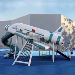 Custom Make Airplane Airspaced Themed Children Outdoor Park Play Playground With Slide