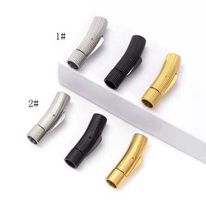 Chấp Nhận Nút Bấm Chữ Thập Dọc Bằng Thép Không Gỉ Tùy Chỉnh In Logo Bằng Laser Cho Vòng Tay Dây Da Móc Trang Sức - Product Image 2