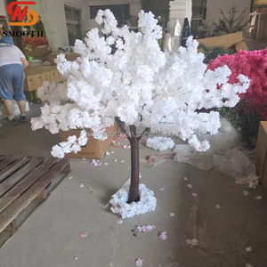 SMOOTH Pretty <b>Hanging</b> Silk <b>White</b> Wisteria Blossom Tree with curved trunk Wedding Entrance Walkway Flower Tree Decor - Product Image 2