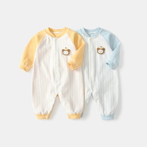 Ropa de Bebé de Verano Unisex de Primera Calidad, Mameluco de Algodón de Manga Corta con Tejido Acanalado para Bebés, Grado A - Product Image 3