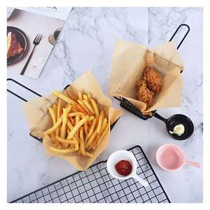 Papier ciré en gros pour hamburgers, emballage alimentaire blanc avec touches dorées, papier sulfurisé pour charcuterie, papier de cuisson enduit de cire - Product Image 1