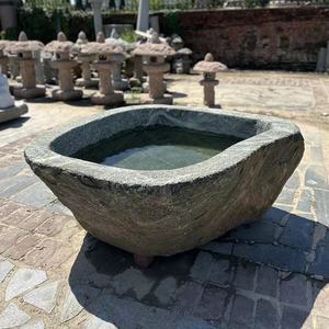 Pot de fleur extérieur en pierre naturelle Pot d'eau en pierre de cour étang à poissons pour la décoration de jardin - Product Image 3