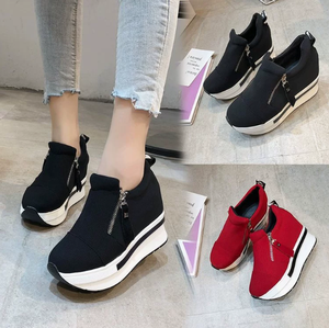 2026 NUOVE <span class=keywords><strong>Sneakers</strong></span> Casual da <span class=keywords><strong>Donna</strong></span> con <span class=keywords><strong>Zeppa</strong></span> Interna Traspiranti e Vulcanizzate, Scarpe con Tacco Nascosto e Rialzo Interno, Modello Slip-on - Product Image 3