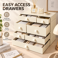 Organisateur de tiroirs en plastique empilable en gros, boîte de rangement modulaire multi-tailles pour la maison, le bureau, les cosmétiques et la papeterie