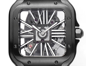 Fashionable And Elegant Automatic Mechanical <b>Watch</b> Fully Hollowed Out Dial Quick Detachable Strap Matte Black Plated <b>Case</b> - Product Image 6