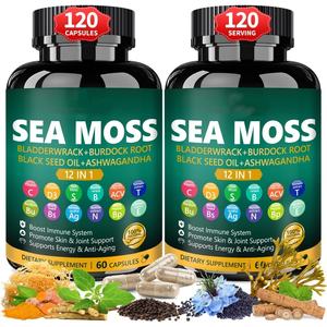 Kapsul lumut laut minyak biji hitam Ashwagandha kapsul lumut laut organik dengan suplemen Seamoss - Product Image 2