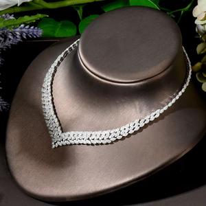 HIBRIDE, nueva moda para mujer, conjunto de joyería de Zirconia cúbica Para Boda nupcial, conjunto de collar y pendientes de 4 piezas, bijoux Femme <span class=keywords><strong>ense</strong></span> - Product Image 5