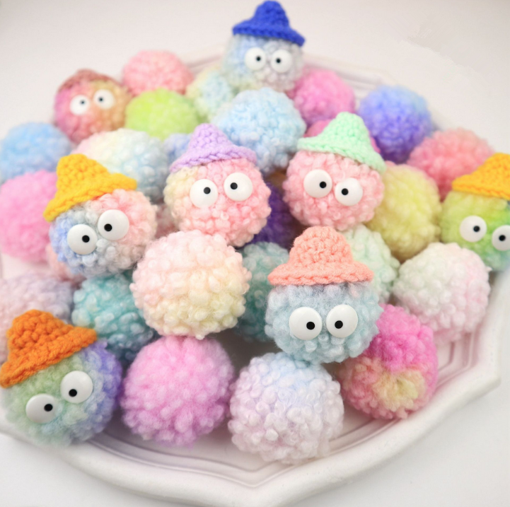 SZ215, лидер продаж, 2023 красочный декоративный кулон с шариками для волос, корейский креативный милый аксессуар для одежды