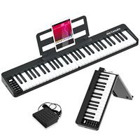 Piano portable léger et multifonctionnel Bx18 à 61 touches, clavier musical électronique pliable avec application d'enseignement de la musique