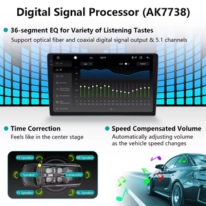 Autoradio 10 pouces avec support tableau de bord, GPS, amplificateur DSP, lecteur CD, 5G, 2K, Android 13, lecteur <span class=keywords><strong>MP4</strong></span>/YouTube/MP5, caméra de recul, garantie 1 an - Product Image 4