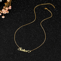 Collier personnalisé avec nom, pendentif creux en acier inoxydable, plaqué or, bijou cadeau pour amis