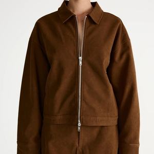 Nouvel Arrivage OEM – Ensemble Deux Pièces de Haute Qualité Personnalisé : Veste Courte Oversize à Fermeture Éclair et Flocage Style Hip-Hop Urbain pour Femme - Product Image 4