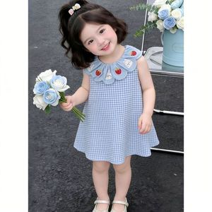Vestito Estivo a Quadri con Fragole per Bambine, Stile Mori Girl, Super Carino da Principessa, Nuovissimo Stile Fresco per Neonate 2026 - Product Image 4
