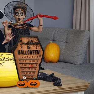 Calendario dell'Avvento di <span class=keywords><strong>Halloween</strong></span>, Ornamento Decorativo Fai-<span class=keywords><strong>da</strong></span>-Te, Blocchi di Legno Rimovibili a Forma di Albero <span class=keywords><strong>per</strong></span> Decorazione <span class=keywords><strong>da</strong></span> Scrivania o Regalo - Product Image 3