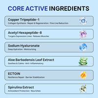 Kit de soin du visage en poudre lyophilisée de peptide de cuivre bleu GHK-Cu en gros pour la réparation cutanée post-procédure et le soin du visage