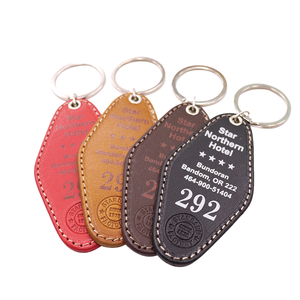 New Personalized Original <b>Leather</b> Custom Hotel Keyring Motel <b>Keychain</b> with UV Printing 5CM Size - Product Image 1