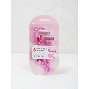 Migliore Set di rasoi da donna a 6 lame 3 pezzi manico monouso in plastica con Triple lame per la cura della persona e la rasatura del Bikini - Product Image 1