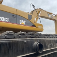 Excavatrice amphibie Caterpillar CAT 320CL d'occasion, 20 tonnes, ponton flottant, machine de dragage pour marais