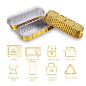 OEM Logo 200ml PET Plastic <b>Lid</b> Oven Safe Food Grade Aluminium Foil Disposable Take Out <b>Small</b> Containers - Product Image 2