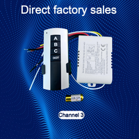 Interruptor de Control Remoto Inalámbrico RF Inteligente de Tres Vías, 220V 10A, Alcance de 30m-100m, para Sistemas de Hogar Inteligente e Iluminación Doméstica