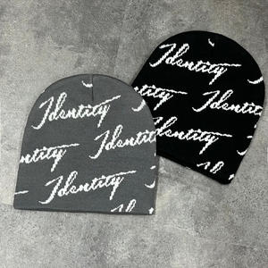 BSCI-gecertificeerde unisex jacquard gebreide beaniemutsen van acryl, wintermutsen die warm houden - Product Image 1