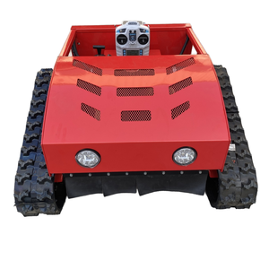 Tondeuse à gazon robotisée à chenilles rouge, télécommandée, alimentée par batterie, qualité professionnelle, pour usage extérieur - Product Image 1