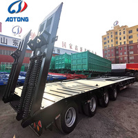 2 3 4 5 6 7 8 Essieux Low Loader Lowboy 60ton 70ton 80tons Low bed Semi Remorque détachable Lowbed Gooseneck Trailer