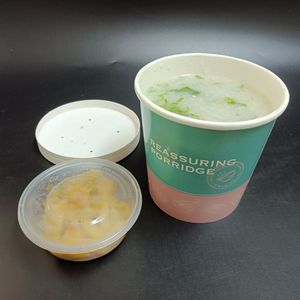 SP2880 porridge usa <span class=keywords><strong>e</strong></span> getta di alta qualità, tagliatelle, zuppa a parete singola secchio di carta con coperchio. Logo personalizzato - Product Image 4