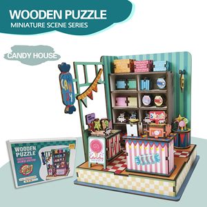 Kits de maisons miniatures DIY, puzzle en bois 3D, <span class=keywords><strong>maison</strong></span> de bonbons rurale, modèle artisanal à assembler, cadeau pour les amateurs de bricolage - Product Image 2