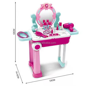 LK Toy Fashion Girl Pretend Play Beauty Plastic Dressing Table Make Up Set Toys Hand String Mirror Peigne Sèche-cheveux - Product Image 5