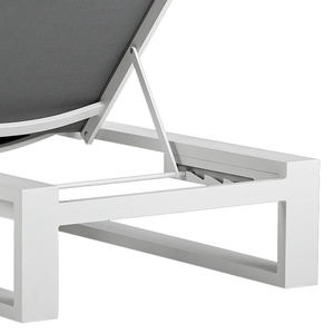 Chaise de plage de Relaxation étanche blanche cadre en aluminium chaise longue extérieure pour <span class=keywords><strong>jardin</strong></span> <span class=keywords><strong>pliable</strong></span> piscine meubles de lit de jour - Product Image 5