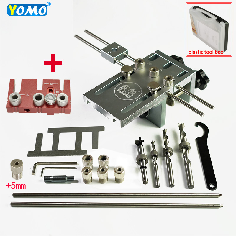 New extended wood dowel pin drilling jig  for Furniture Cabinet Connecting High Precision Dowelling Jigs Kit