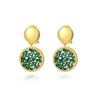 Luxe 925 argent cercle zircone boucles d'oreilles femmes intemporel Design géométrique hypoallergénique bijoux cadeau tous les jours Glamour