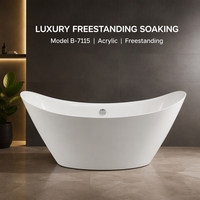 BESMA Baignoire de luxe moderne autoportante en acrylique pour adultes avec fonction de trempage Garantie de 3 ans Conception de forme de chaussure