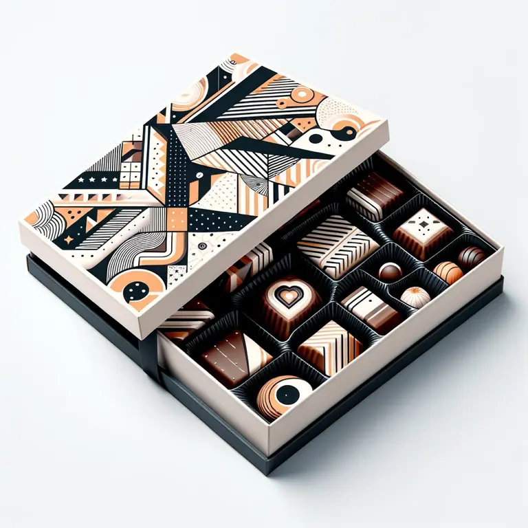 Deluxe benutzer definierte kreative Muster Geschenk 12 Pralinen Geschenk verpackung zum Geburtstag mit Deckel Schokoladen box