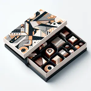 Hadiah pola kreatif kustom mewah 12 paket hadiah cokelat untuk ulang tahun dengan tutup kotak coklat