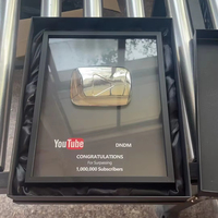 Médaille de plaque en métal personnalisée pour YouTube et Bilibili Play Button Logo Award Gold logo personnalisé artisanat en métal plaque de gros vierge