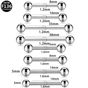 <span class=keywords><strong>Piercing</strong></span> <span class=keywords><strong>de</strong></span> <span class=keywords><strong>titanio</strong></span> Getta, hilo externo, barra Industrial, joyería para el cuerpo, pendiente <span class=keywords><strong>de</strong></span> cartílago ASTM F136 Certificado <span class=keywords><strong>de</strong></span> boda para mujer - Product Image 4
