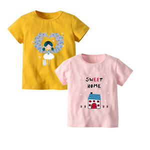 Camisetas de Dibujos Animados para Niñas Pequeñas, Camisetas de Algodón Puro para Niños, Tops del Fabricante - Product Image 1