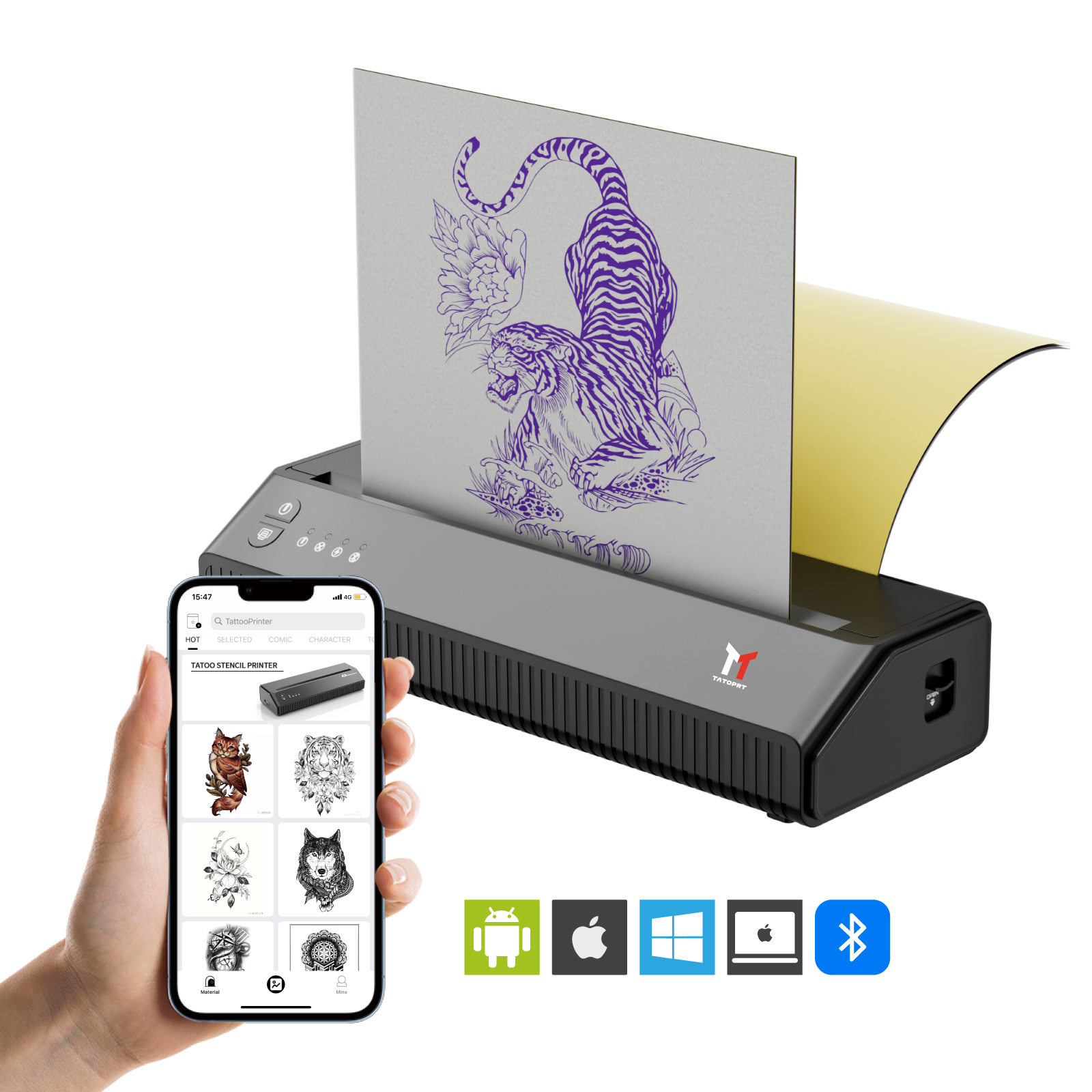 MHT-P8008 Tattoo Supplies Transfer Machine - Bluetooth Wireless