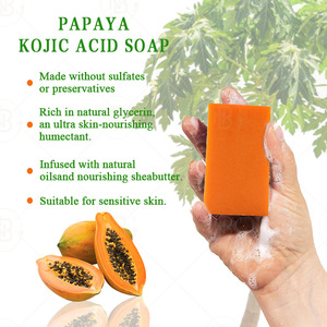 Savon en barre à la papaye éclaircissant, végétalien, fait main, en gros, marque privée, 100g, hydratant, pour les détaillants - Product Image 3