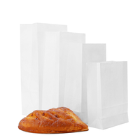 Sac en papier kraft blanc jetable SP5275, résistant à la graisse, impression personnalisée, taille personnalisée pour l'emballage alimentaire à emporter des boulangeries
