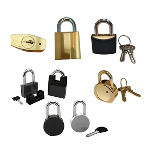 ONELUS 8-Shaped Rectangular Replaceable Copper Keyed Mechanical Key Electroplated Customized Logo <b>Padlock</b> Model 18 Taiwan China - Product Image 1