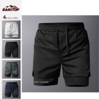 Pantalones Cortos Deportivos de Secado Rápido y Transpirables para Hombre, Pantalones Cortos de Playa Casuales de Talla Grande, Pantalones Cortos Deportivos Elásticos de Cinco Capas