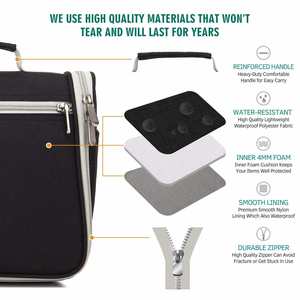 Custom Fashion Travel Cosmetic <b>Case</b> Waterproof Bathroom Storage Hook OEM for Bag Polyester Durable Zipper Closure - Product Image 5