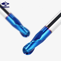 JR104 R0.5mm-R2mm HRC65 Fraise en carbure monobloc revêtue à 2 cannelures Fraise en carbure de nez sphérique Fraise en carbure