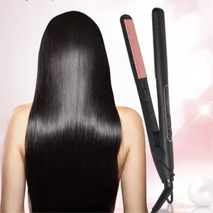 Straightener cerâmico do cabelo do ferro liso profissional do straightener do cabelo com straightener e encrespador negativos do cabelo dos íons 2 em 1