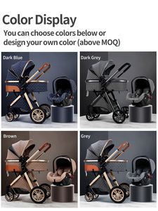 Poussette bébé 3 en 1 de haute qualité, luxe, haute position, multifonctionnelle, pour les voyages - Product Image 2