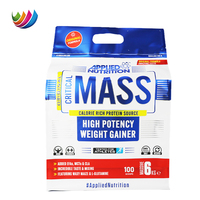 Sachets d'emballage personnalisés à fond plat pour suppléments en poudre (gainer de masse, protéines de lactosérum extrêmes, vitamines)
